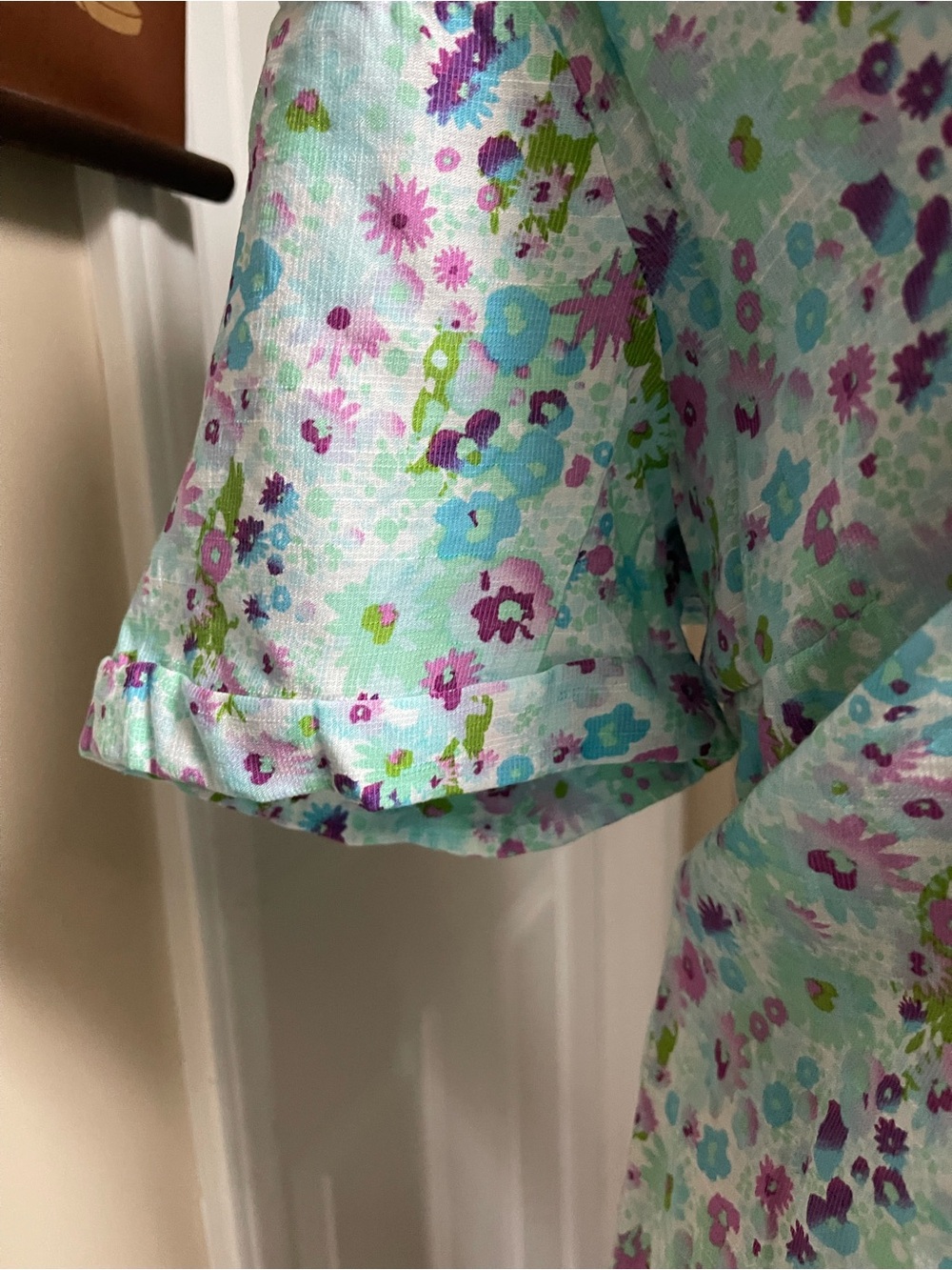 White Stag Pastel Floral Button-Up Blouse - Picture 6 of 13